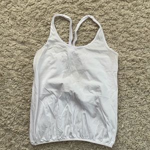 White bubble hem tank